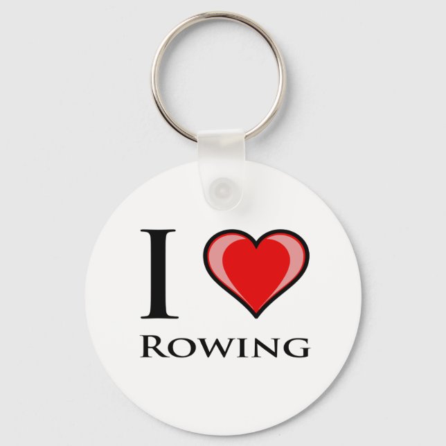 I Liebe Rowing Schlüsselanhänger (Vorderseite)