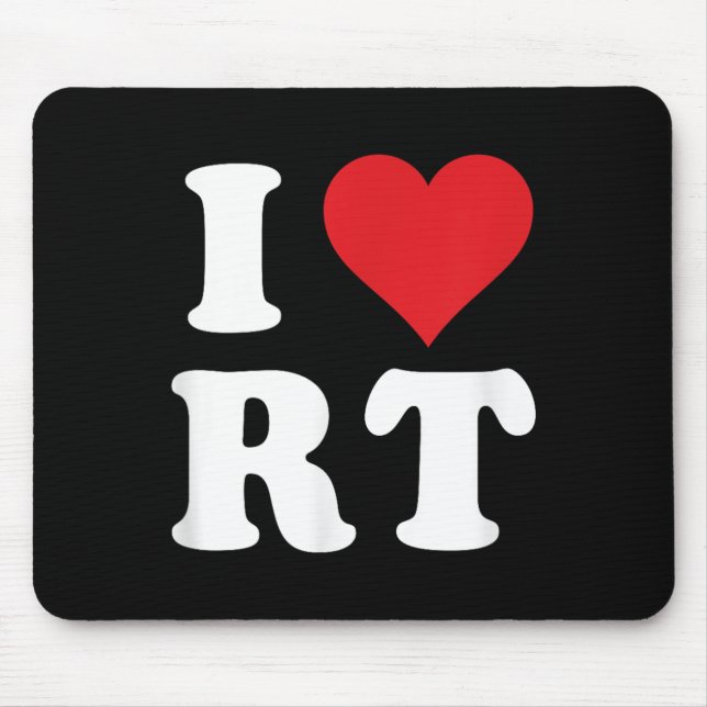 I Liebe RT Initials I Heart R.t. Vorname R Mousepad (Vorne)