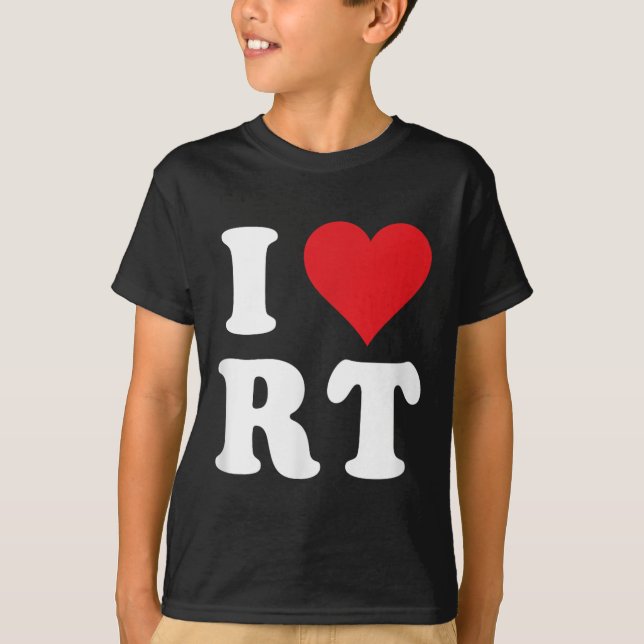 I Liebe RT Initials I Heart R.t. Vorname R T-Shirt (Vorderseite)