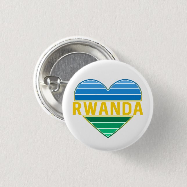 I Liebe Ruanda, ruandisches ruandisches Herz Button (Vorne & Hinten)