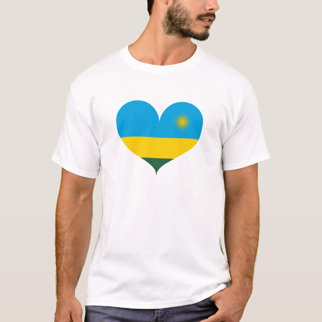 I Liebe Ruandas Flagge T-Shirt (Vorderseite)