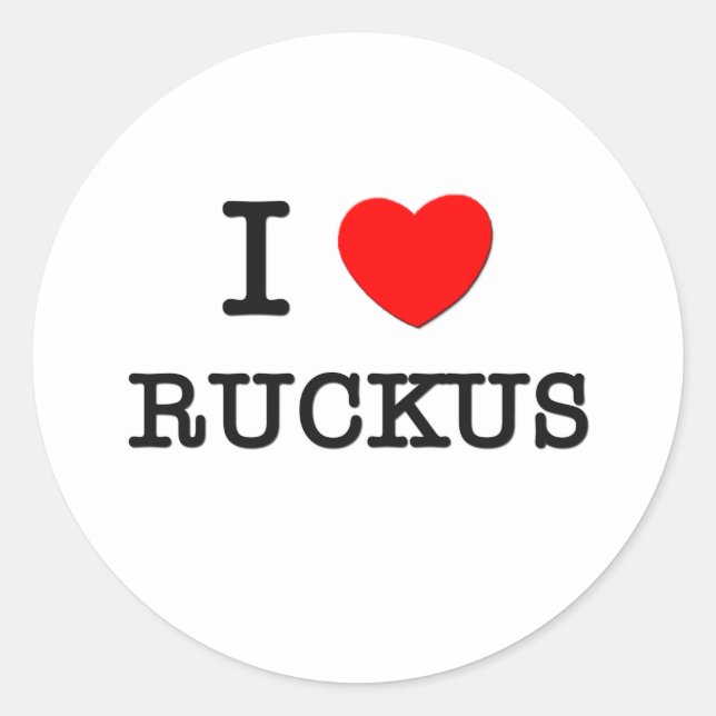 I Liebe Ruckus Runder Aufkleber (Vorderseite)