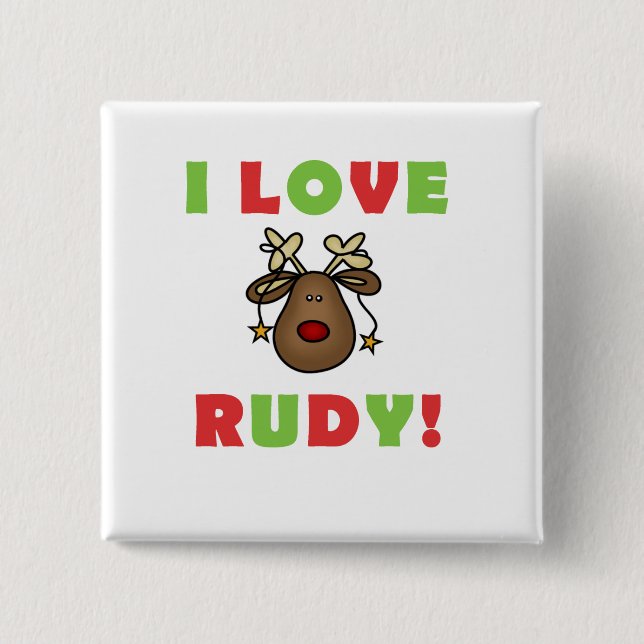I Liebe Rudy Tshirts and Gifts Button (Vorderseite)