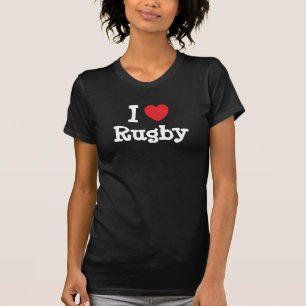 I Liebe Rugby-Herzbrauch personalisiert T-Shirt