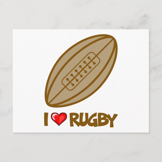 I Liebe Rugby Postkarte (Vorderseite)