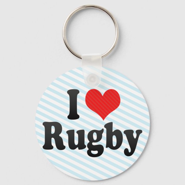 I Liebe Rugby Schlüsselanhänger (Vorderseite)