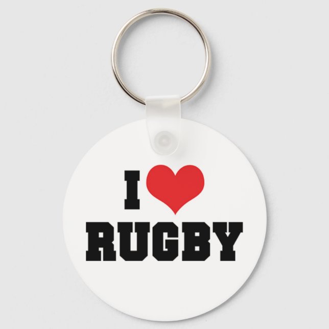 I Liebe Rugby Schlüsselanhänger (Vorderseite)