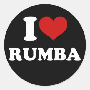 I Liebe Rumba Runder Aufkleber