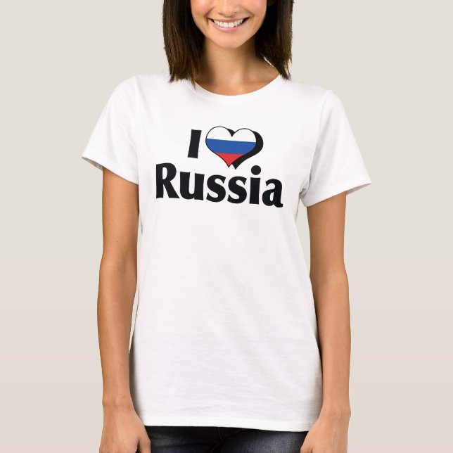 I Liebe Russland Flaggen-Shirt T-Shirt (Vorderseite)