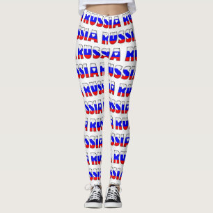 I Liebe Russland Flaggenfarben Typografie Muster N Leggings