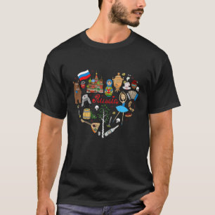 I Liebe Russland Niedlich Funny Moskau Russisches  T-Shirt