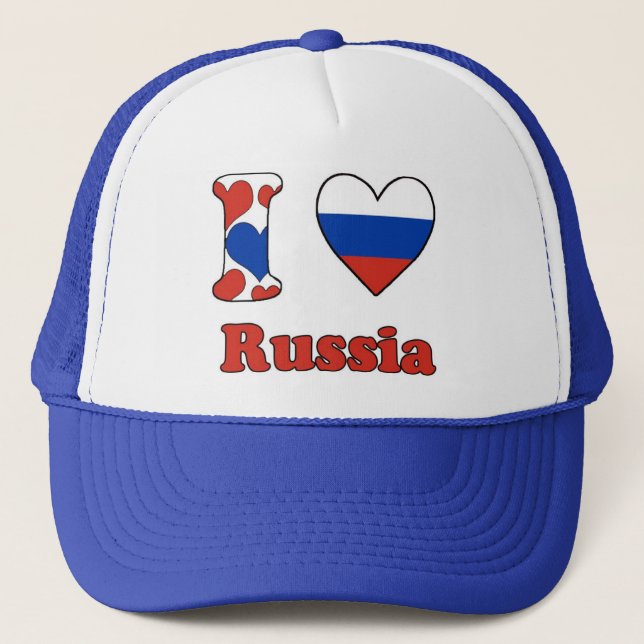 I Liebe Russland Truckerkappe (Vorderseite)