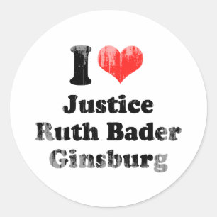 I LIEBE RUTH BADER GINSBURG.png Runder Aufkleber
