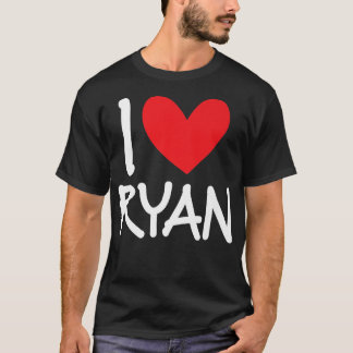 I Liebe Ryan Name Personalisiert Men Typ BESTE FRE T-Shirt