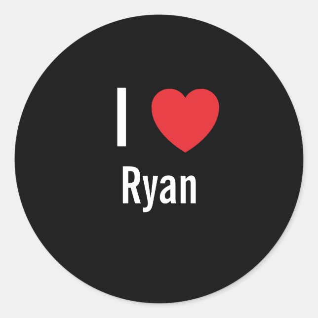 I Liebe Ryan Runder Aufkleber (Vorderseite)