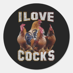 I Liebe S Funny Roosters Meme Chicken Liebhaber Runder Aufkleber