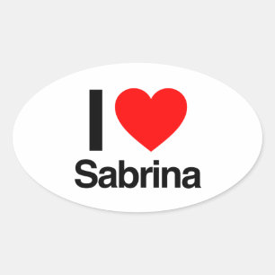 I Liebe sabrina Ovaler Aufkleber