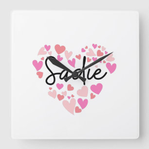 I Liebe Sadie Quadratische Wanduhr