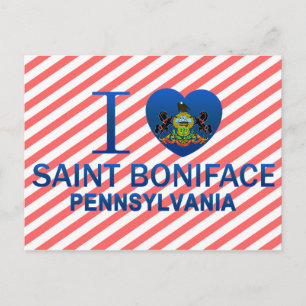 I Liebe Saint Boniface, PA Postkarte