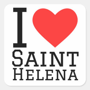 I Liebe Saint Helena Quadratischer Aufkleber