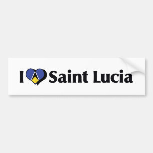 I Liebe Saint Lucia Flag Autoaufkleber