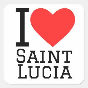 I Liebe Saint Lucia Quadratischer Aufkleber