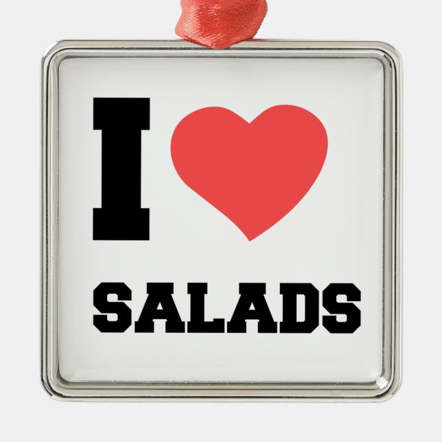 I LIEBE SALADS ORNAMENT AUS METALL (Vorne)