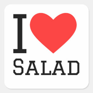 I Liebe Salat Quadratischer Aufkleber