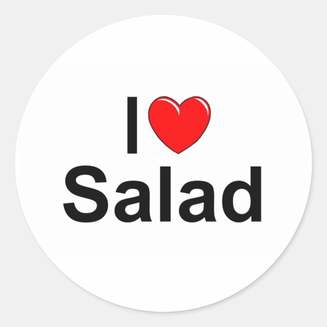 I Liebe Salat Runder Aufkleber (Vorderseite)