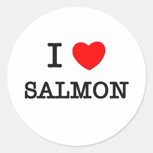I Liebe SALMON (Lebensmittel) Runder Aufkleber (Vorderseite)