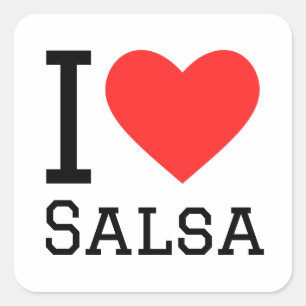 I Liebe salsa Quadratischer Aufkleber