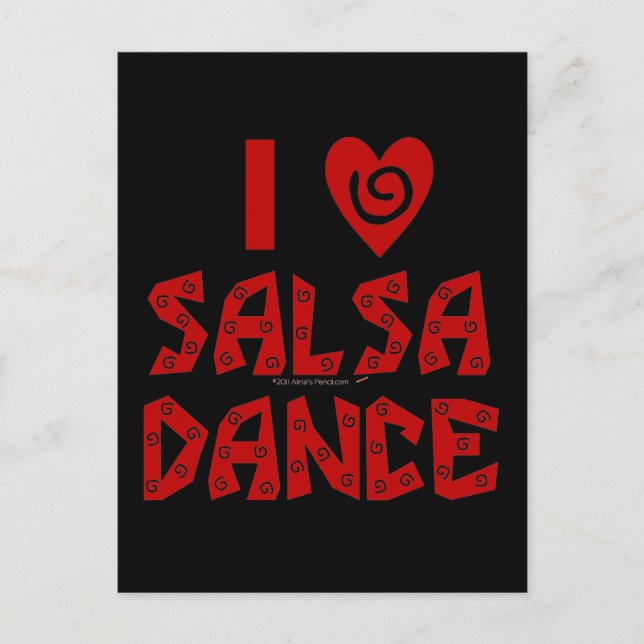 I Liebe Salsa Tanz Custom Dance Lover Postkarte (Vorderseite)