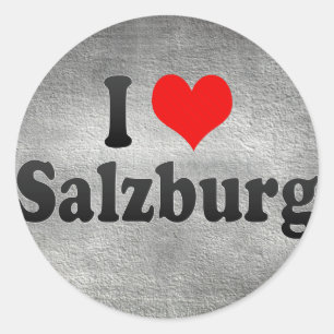 I Liebe Salzburg, Österreich Runder Aufkleber