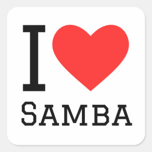 I Liebe Samba Quadratischer Aufkleber
