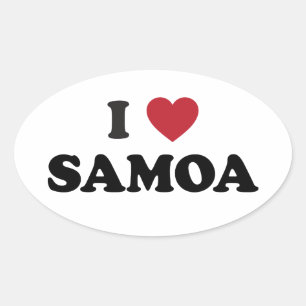 I Liebe Samoa Ovaler Aufkleber
