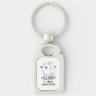 I Liebe Samoyeds - Hund niedliche Herzen Sammie Schlüsselanhänger