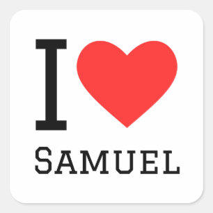 I Liebe Samuel Quadratischer Aufkleber
