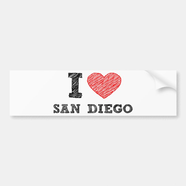I Liebe San Diego Autoaufkleber (Vorne)