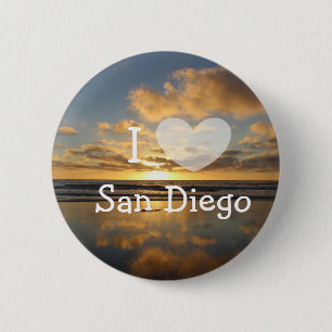 I Liebe-San Diego Kalifornien Knopf Button