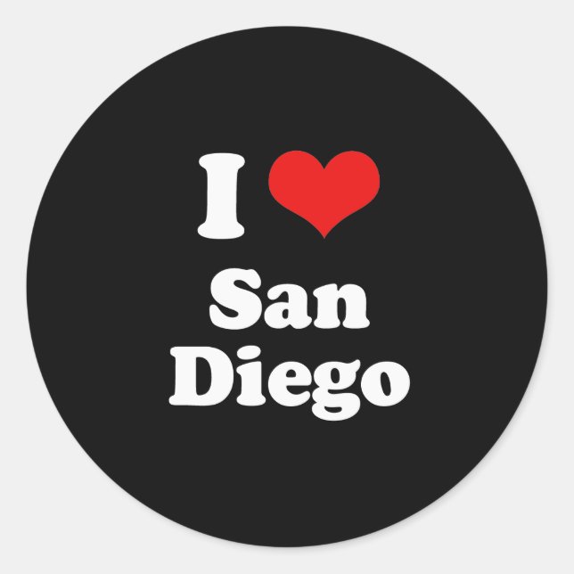 I Liebe San Diego Tshirt White Tshirt Runder Aufkleber (Vorderseite)
