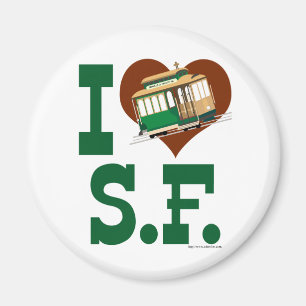 I Liebe San Francisco Cable Cars Magnet