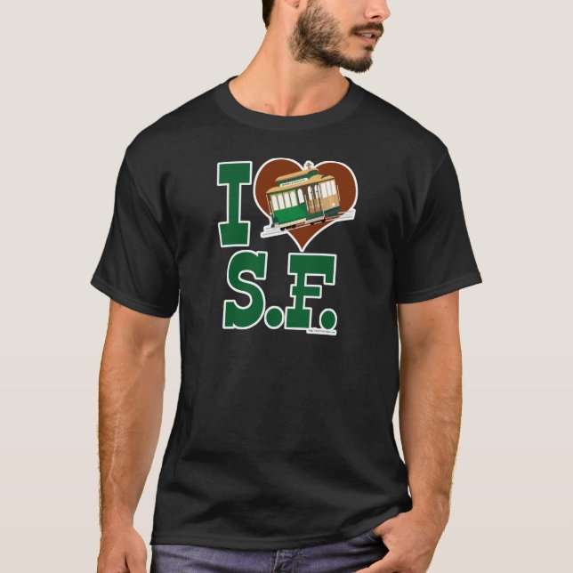 I Liebe San Francisco Cable Cars T-Shirt (Vorderseite)