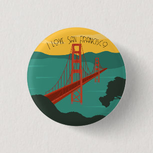 I Liebe San Francisco - Golden Gate Bridge Button