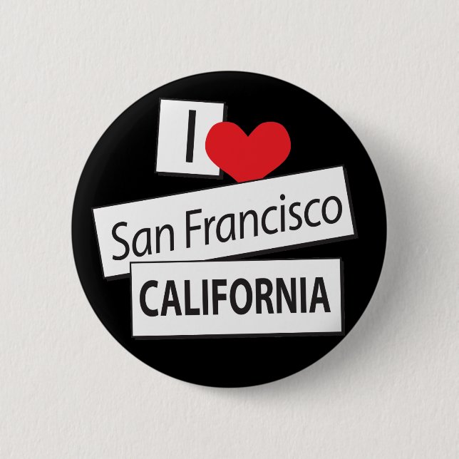 I Liebe San Francisco Kalifornien Button (Vorderseite)