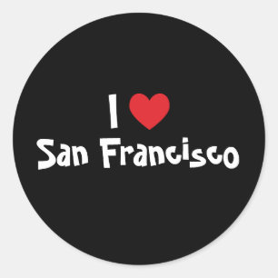 I Liebe San Francisco Runder Aufkleber