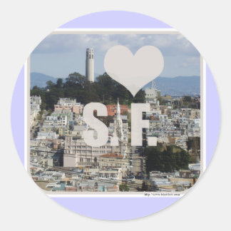 I Liebe San Francisco Runder Aufkleber