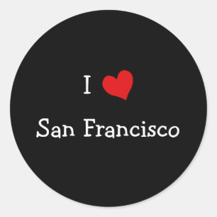 I Liebe San Francisco Runder Aufkleber