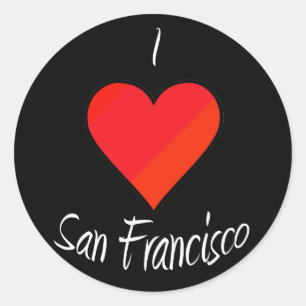I Liebe San Francisco Runder Aufkleber