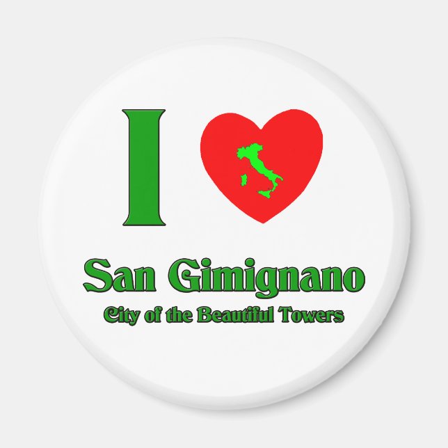 I Liebe San Gimignano Italien Magnet (Vorne)