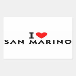 I Liebe San Marino Land wie Herztourismus Rechteckiger Aufkleber